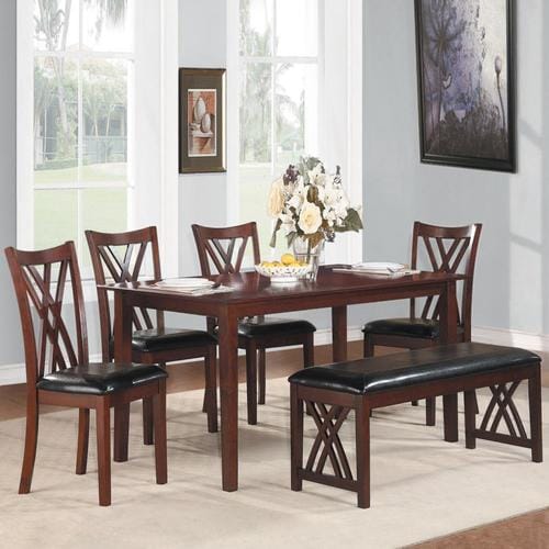 Homelegance Brooksville Cherry Dining Set with Table in the Dining Room ...