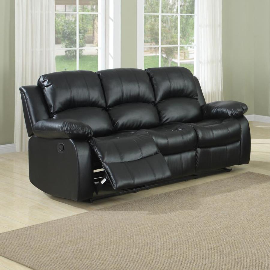 Homelegance Cranley Casual Black Faux Leather Reclining Sofa