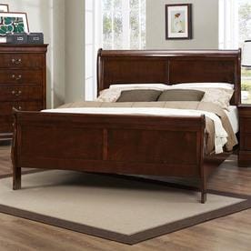 Beds At Lowes Homelegance Mayville Burnished Brown Cherry King Sleigh Bed