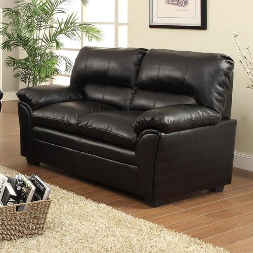 Homelegance Talon Casual Black Faux Leather Loveseat At Lowes.com