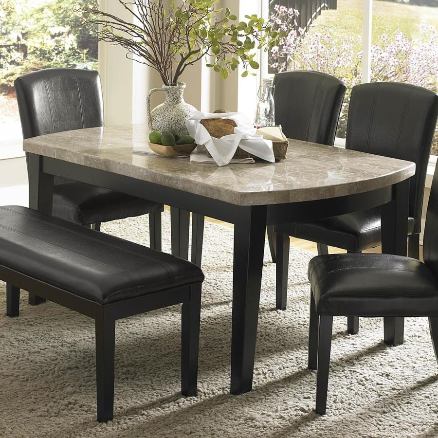 Homelegance Cristo Dark Espresso Dining Table Marble With Dark Espresso Wood Base In The Dining Tables Department At Lowes Com
