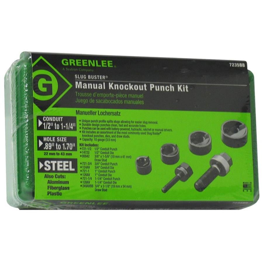 Greenlee Multiple Sizes Manual Knockout Punch Set in the Knockout Punch