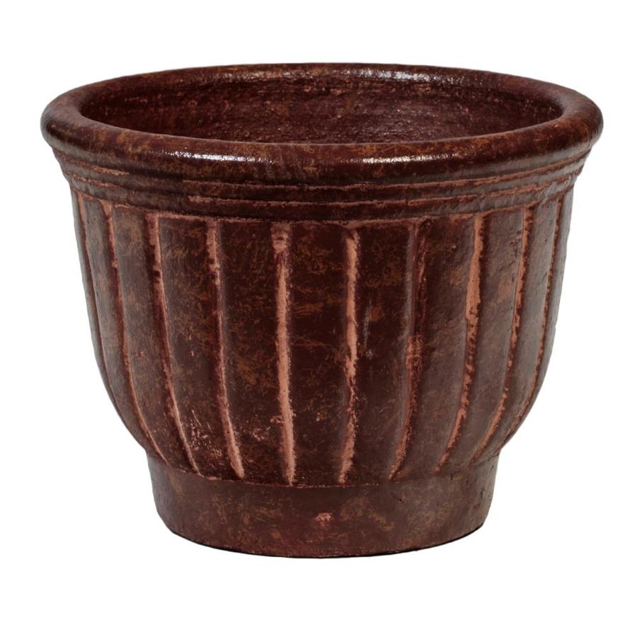 12in W x 12in H Brown Clay Planter at