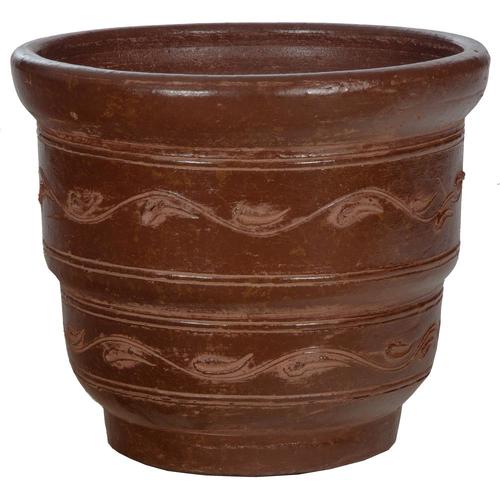 16in W x 16in H Brown Clay Planter in the Pots & Planters department at