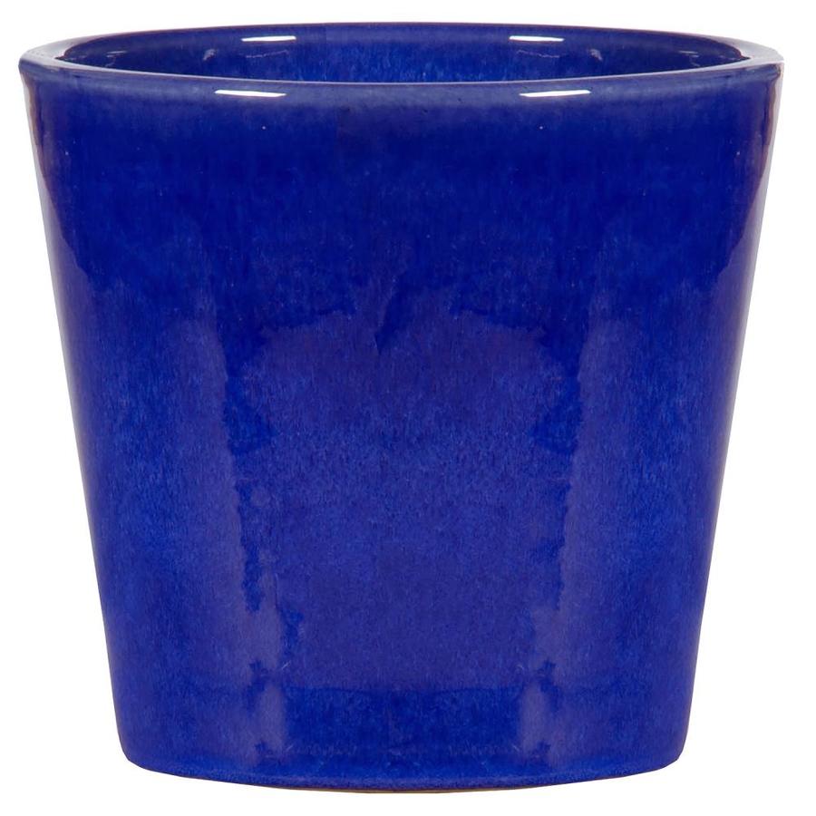 11.5in W x 10.5in H Blue Ceramic Planter in the Pots & Planters