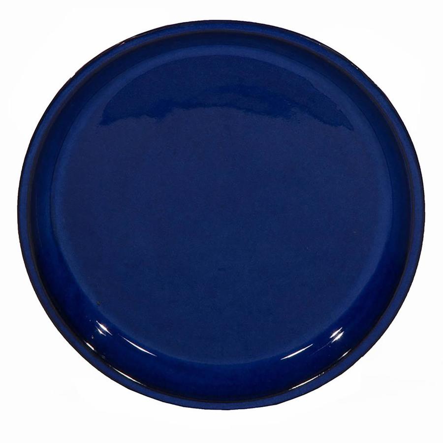 16in W x 1.5in H Blue Ceramic Planter in the Pots & Planters