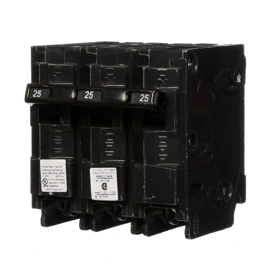 Siemens Qp 25-Amp 3-Pole Main Circuit Breaker at Lowes.com