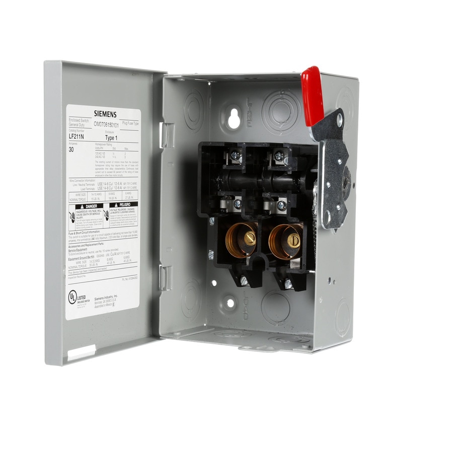 Shop Siemens 30-Amp Fusible Metallic Safety Switch at ... ac disconnect switch non fused wiring diagram 