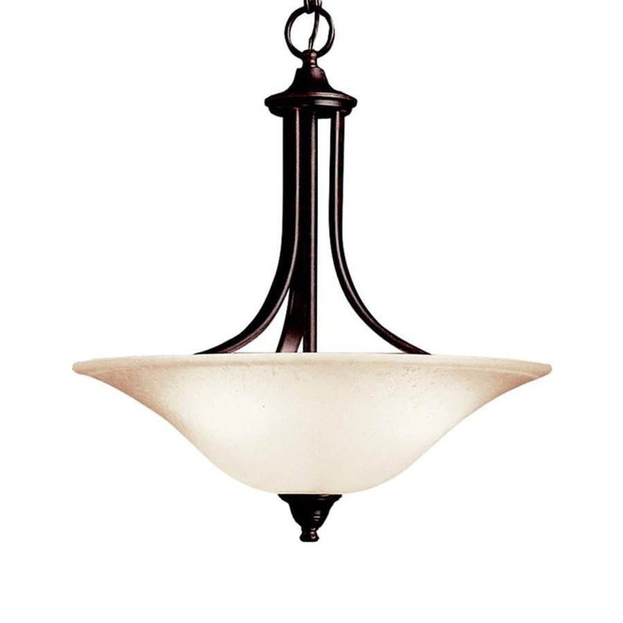 Kichler Dover Tannery Bronze Transitional Seeded Glass Bowl Pendant