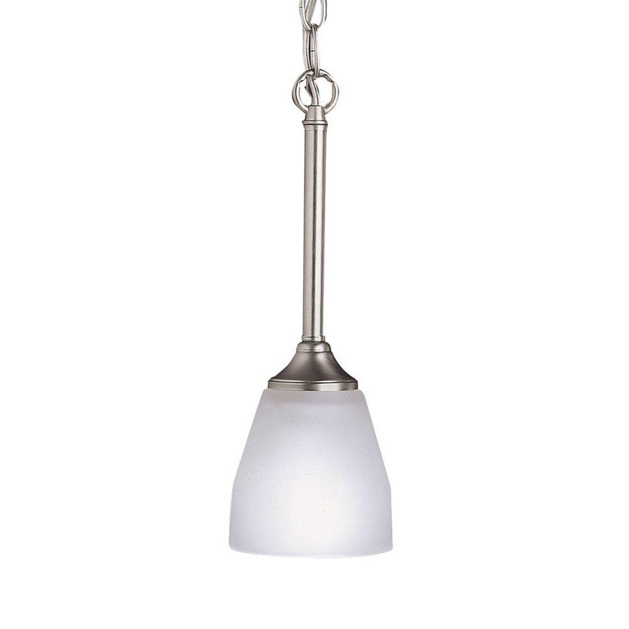 Kichler Ansonia Brushed Nickel Mini Modern Contemporary Etched Glass Cone Pendant Light At