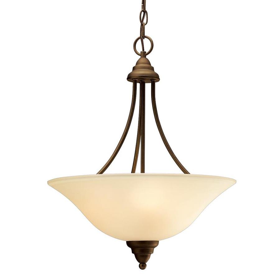 Kichler Telford Olde Bronze Single Modern/Contemporary Etched Glass Bowl Pendant Light at Lowes.com