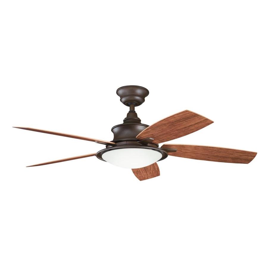 Cameron 52 In Copper Indoor Outdoor Ceiling Fan With Light Kit And Remote 5 Blade