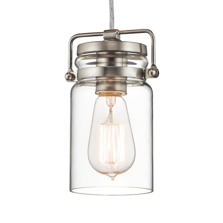 Kichler Brinley Brushed Nickel Transitional Clear Glass Jar Mini