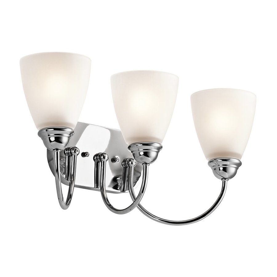 Kichler Jolie 3Light 9.25in Chrome Cone Vanity Light at