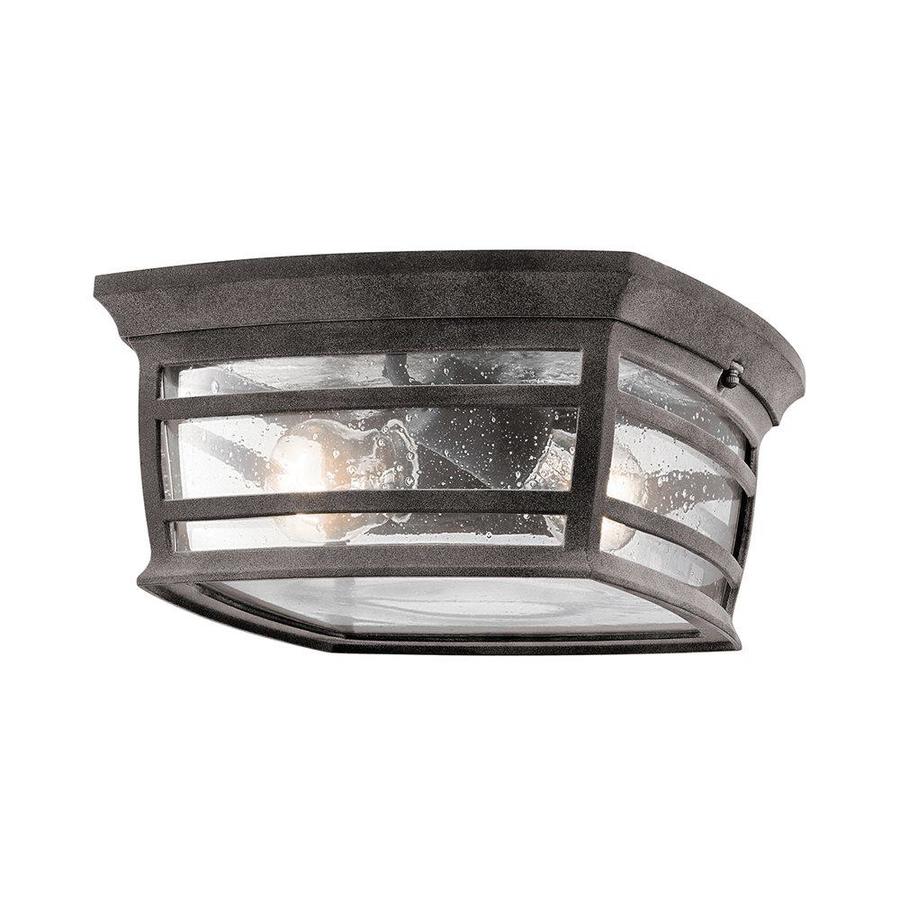 Kichler Mcadams 11.5-in W Weathered Zinc Outdoor Flush-Mount Light at ...