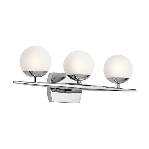 Kichler Jasper 3 Light Chrome Modern Contemporary Vanity In Kichler Jasper 3 Light Chrome Modern