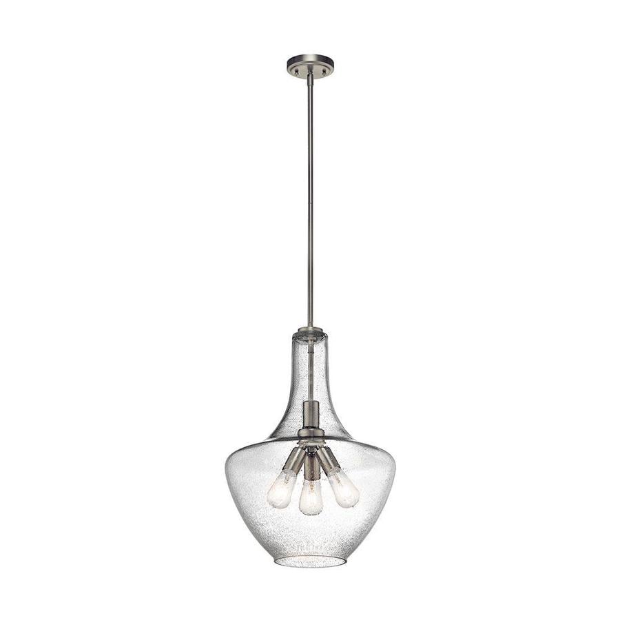 Kichler Everly Brushed Nickel Single Transitional Seeded Glass Teardrop ...