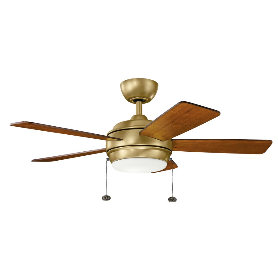 Kichler Starkk 42 In Brass Indoor Ceiling Fan With Light Kit 5