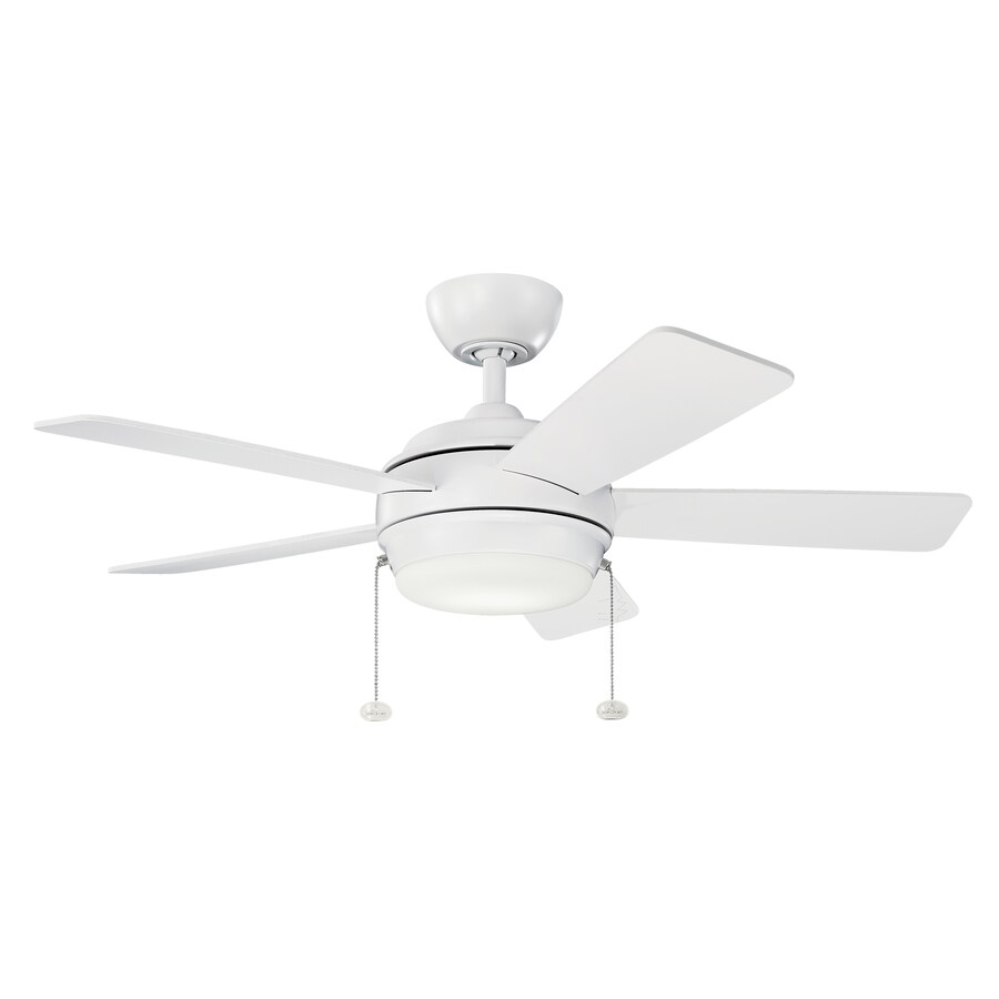Kichler Starkk 42in Matte White Indoor Ceiling Fan with Light (5Blade