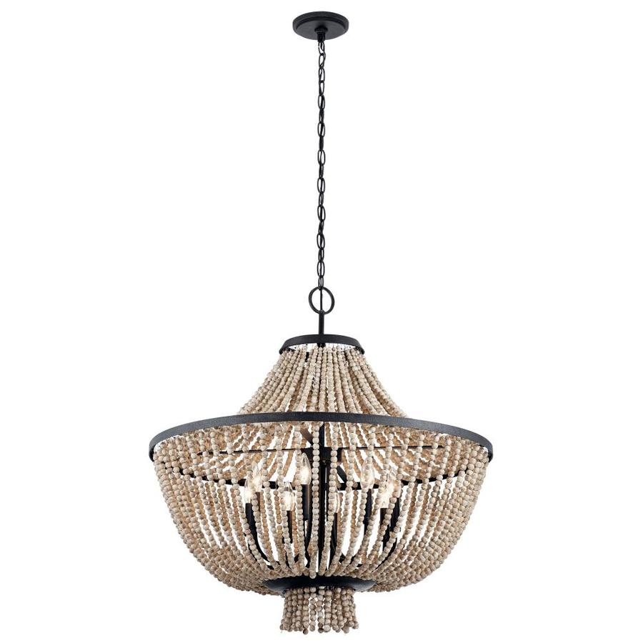 Kichler Brisbane 8Light Distressed Black Traditional Beaded Chandelier