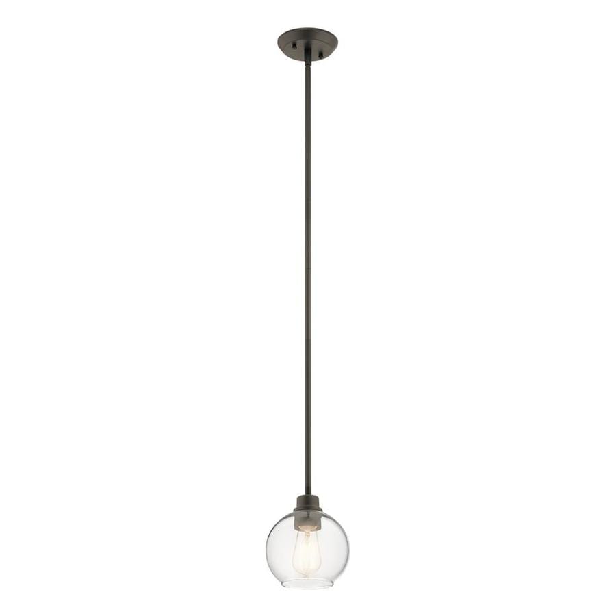 Kichler Harmony Olde Bronze Mini Modern/Contemporary Clear Glass Globe Pendant Light at