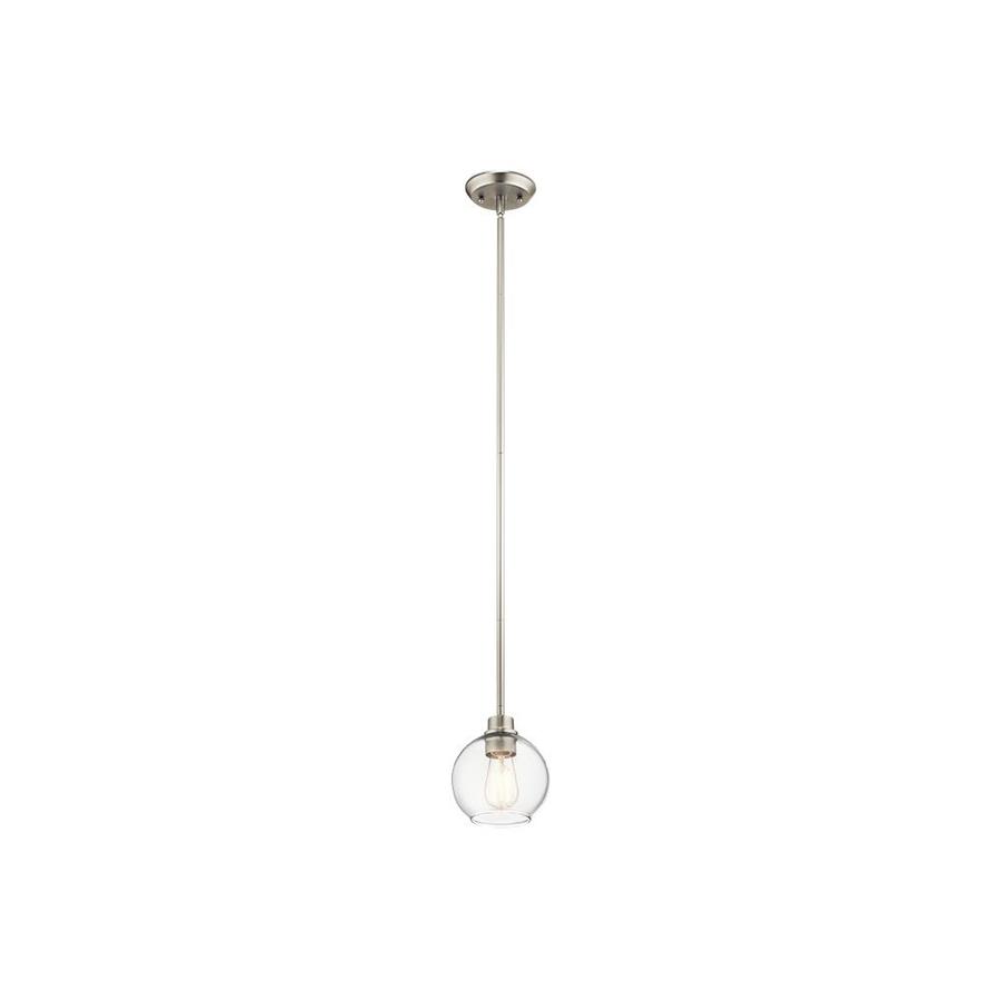 Kichler Harmony Brushed Nickel Mini Modern/Contemporary Clear Glass Globe Pendant Light at