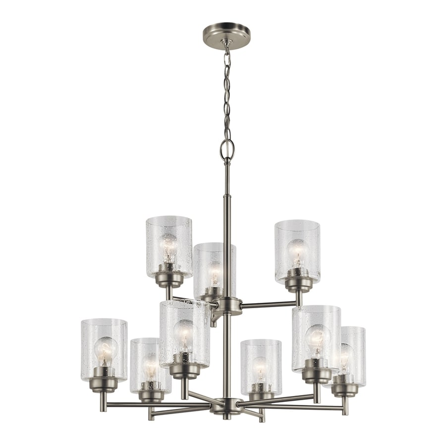 Kichler Winslow 9Light Brushed Nickel Modern/Contemporary Seeded Glass