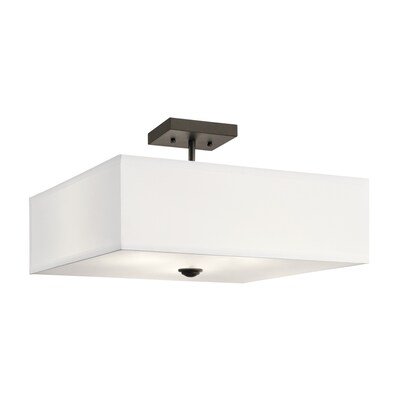 Kichler Shailene 18-in Olde Bronze Modern/Contemporary Incandescent Semi-Flush Mount Light Kichler Shailene 18-in Olde Bronze Modern/Contemporary Incandescent Semi-Flush Mount Light