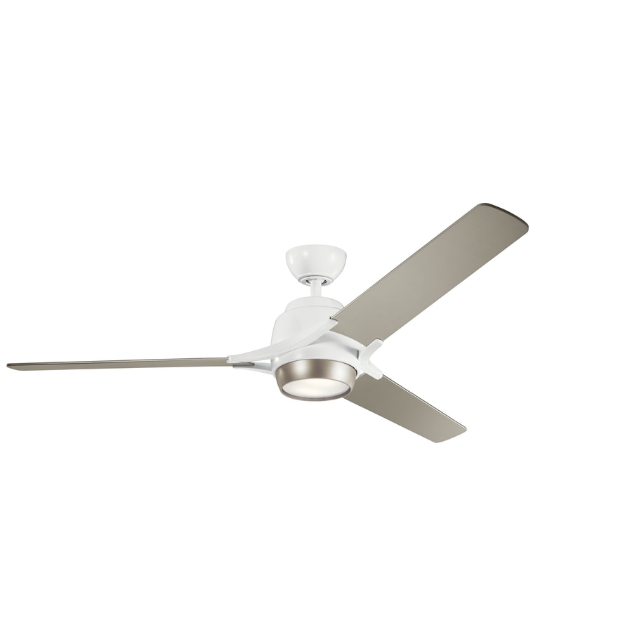 Zeus 60 In White Led Indoor Ceiling Fan With Light Kit 3 Blade