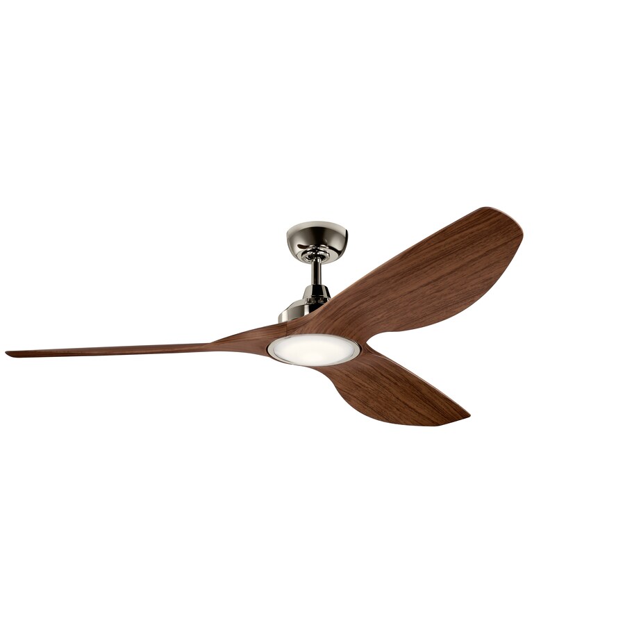 Imari 65 In Polished Nickel Led Indoor Outdoor Ceiling Fan With Light Kit 3 Blade