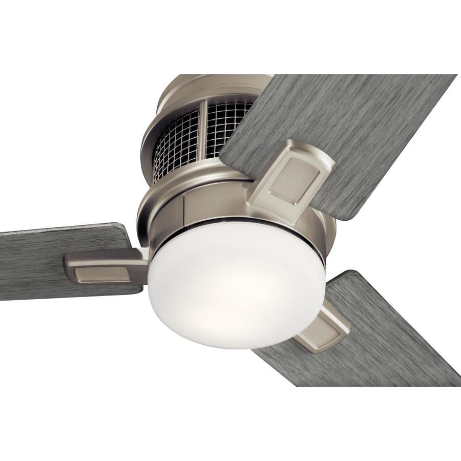 Kichler Chiara 52 In Brushed Nickel Led Indoor Flush Mount Ceiling Fan With Light Kit 3 Blade At Lowes Com