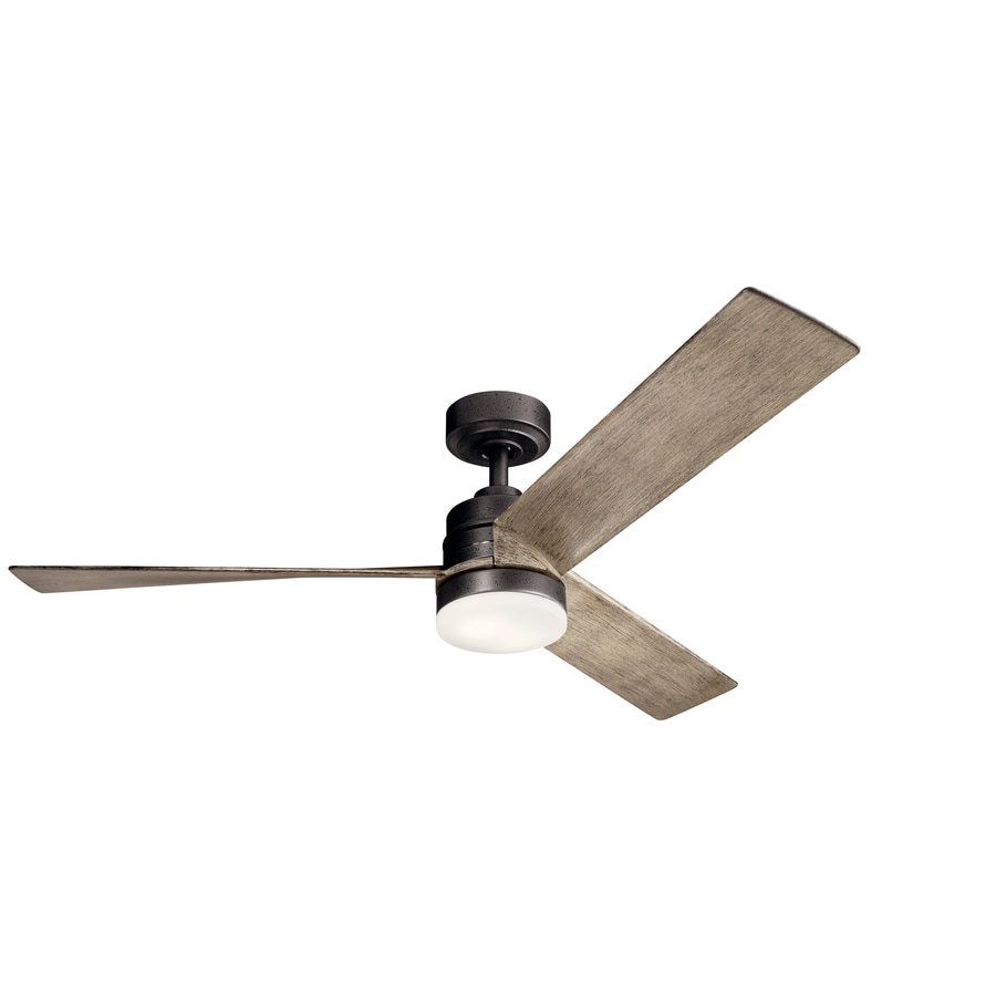 Spyn 52 In Gray Led Indoor Ceiling Fan With Light Kit 3 Blade