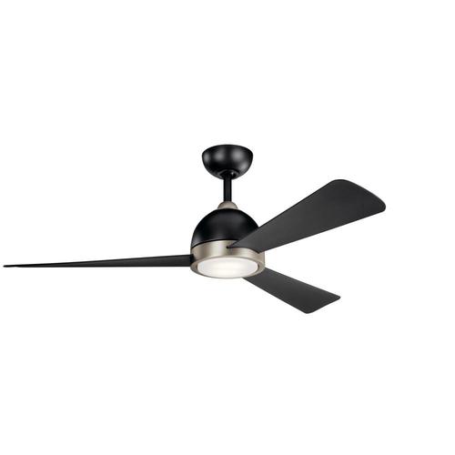 Incus 56 In Satin Black Led Indoor Ceiling Fan With Light Kit 3 Blade