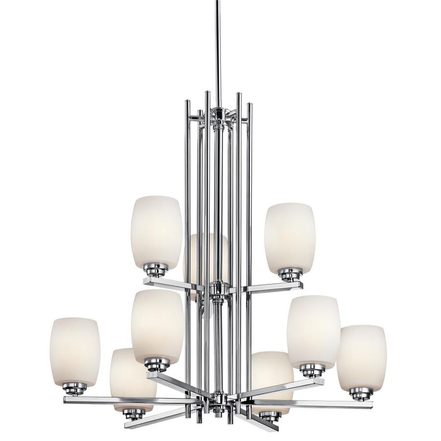 Kichler Eileen 9Light Chrome Modern/Contemporary Etched Glass Tiered
