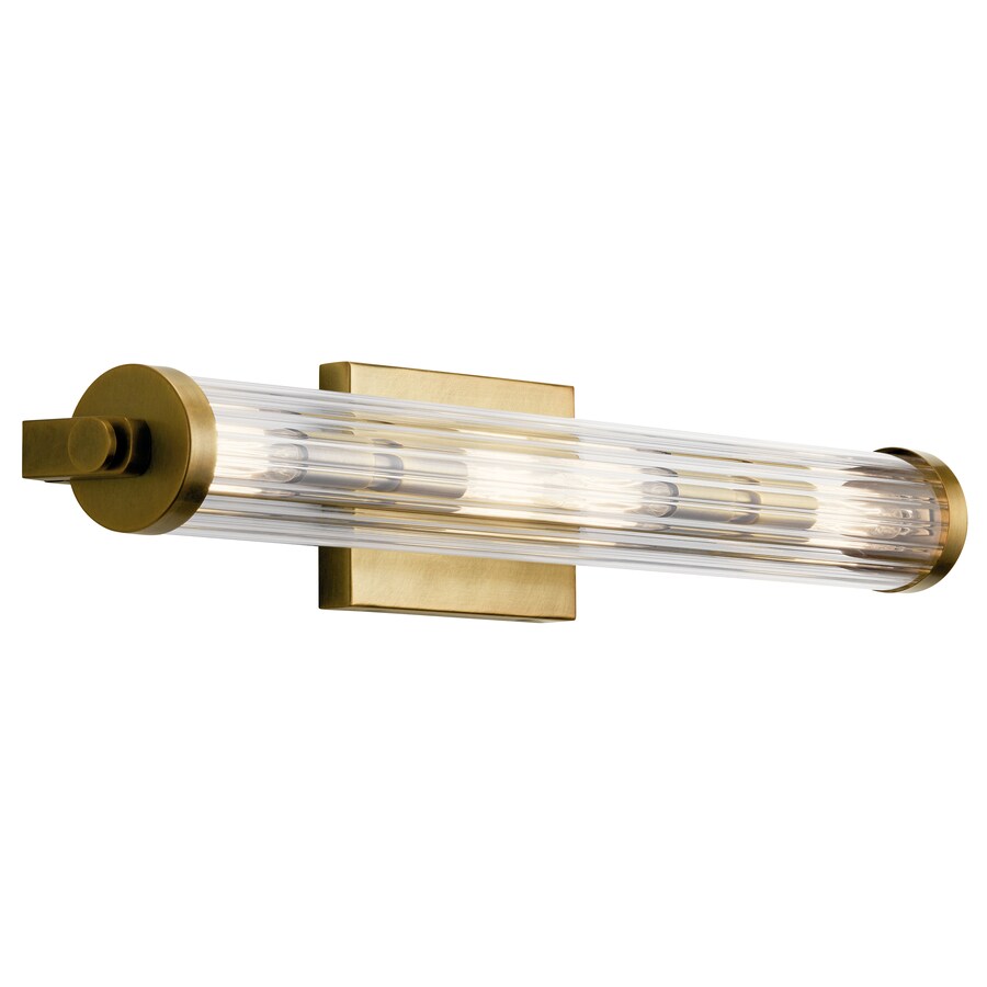 Kichler Azores 4 Light Brass Industrial Vanity Light Bar In The Vanity Lights Department At Lowes Com