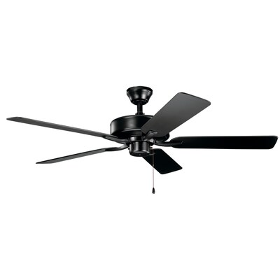 Kichler Basics Pro Patio 52 In Satin Black Indoor Outdoor Ceiling Satin Black Indoor Outdoor Ceiling