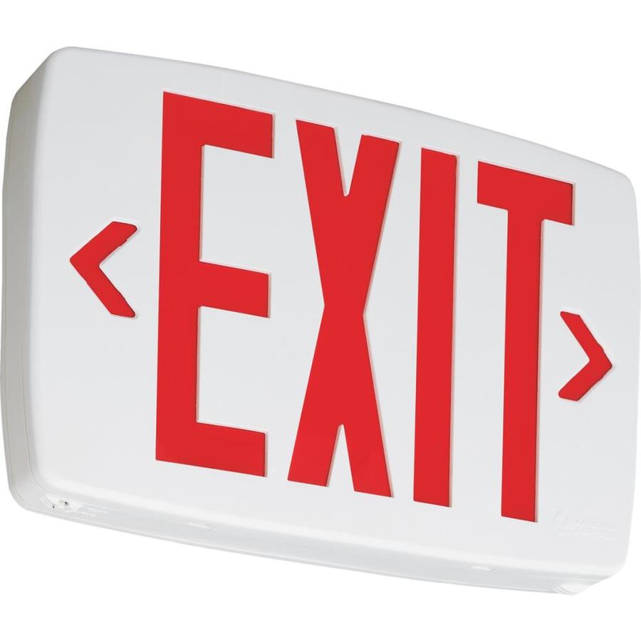 Lithonia Lighting Quantum White LED Exit Sign Emergency Backup with Red ...