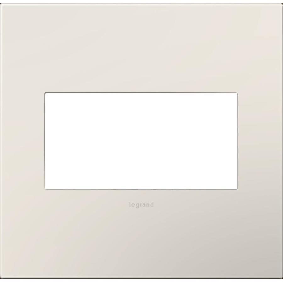 Legrand adorne 2-Gang Satin Light Almond Double Square Screwless Specialty Wall Plate