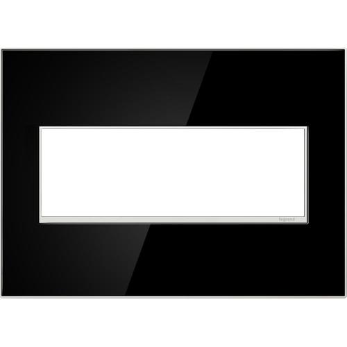 Legrand adorne 3Gang Mirror Black Triple Square Screwless Specialty
