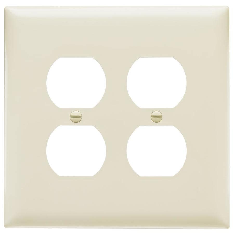 Legrand 2Gang Light Almond Double Duplex Jumbo Wall Plate in the Wall
