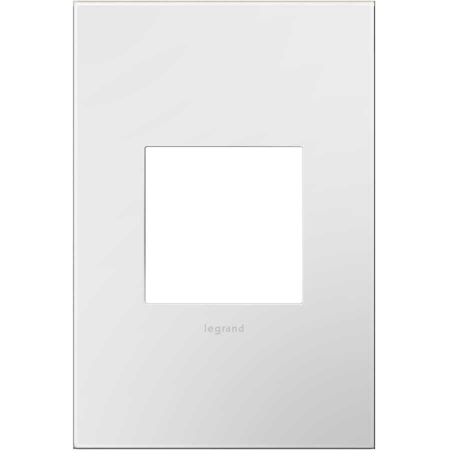 Legrand Adorne 1-Gang Gloss White On White Single Square Screwless ...