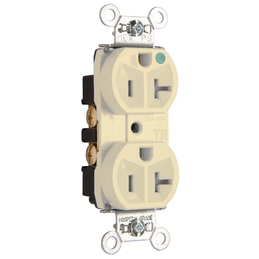 Legrand Ivory 20Amp Duplex Tamper Resistant Hospital Outlet at