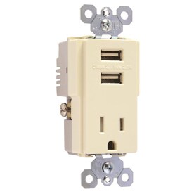 Legrand Light Almond 15-Amp Decorator Tamper Resistant Residential Usb Outlet