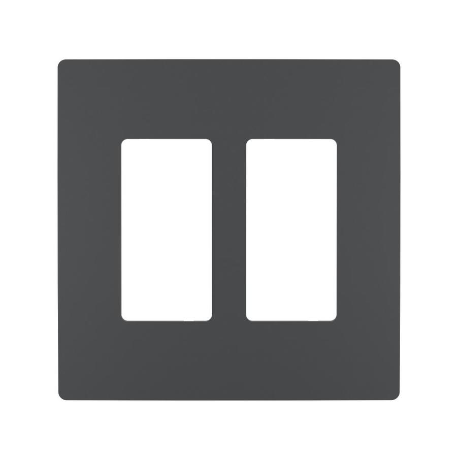 Legrand Radiant 2Gang Graphite Double Midsize Wall Plate at