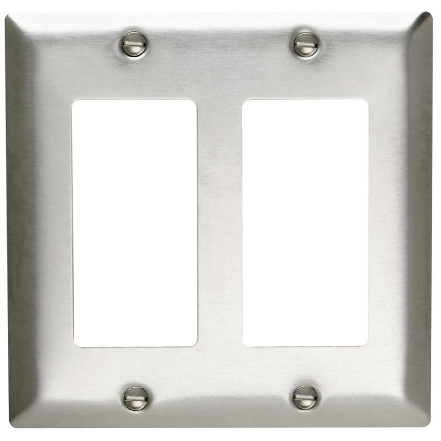 Pass Seymour Legrand 2 Gang Stainless Steel Double Midsize Wall Plate   785007180305 