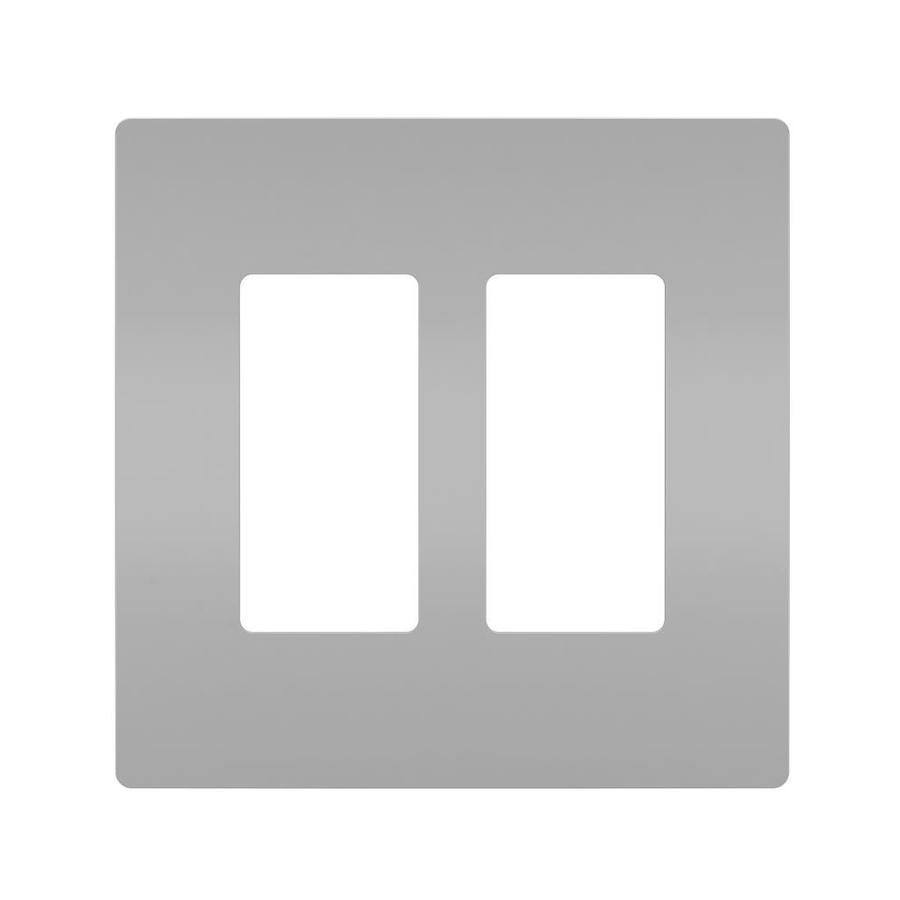 Legrand radiant 2Gang Gray Decorator Screwless Midsize Wall Plate in