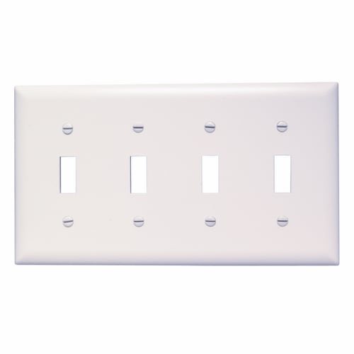 Legrand 4Gang White Quad Toggle Midsize Wall Plate at