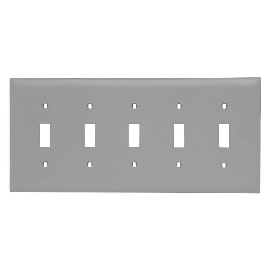 Legrand 5Gang Gray Five Standard Wall Plate at