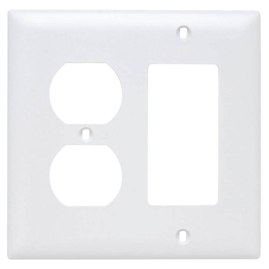 Legrand 2Gang White Duplex/Decorator Midsize Wall Plate in the Wall