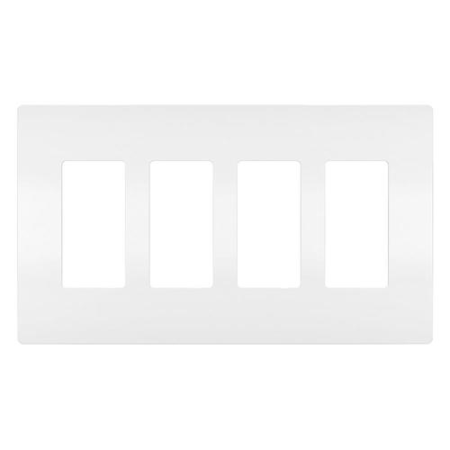 Legrand radiant 4Gang White Quad Decorator Screwless Midsize Wall Plate in the Wall Plates